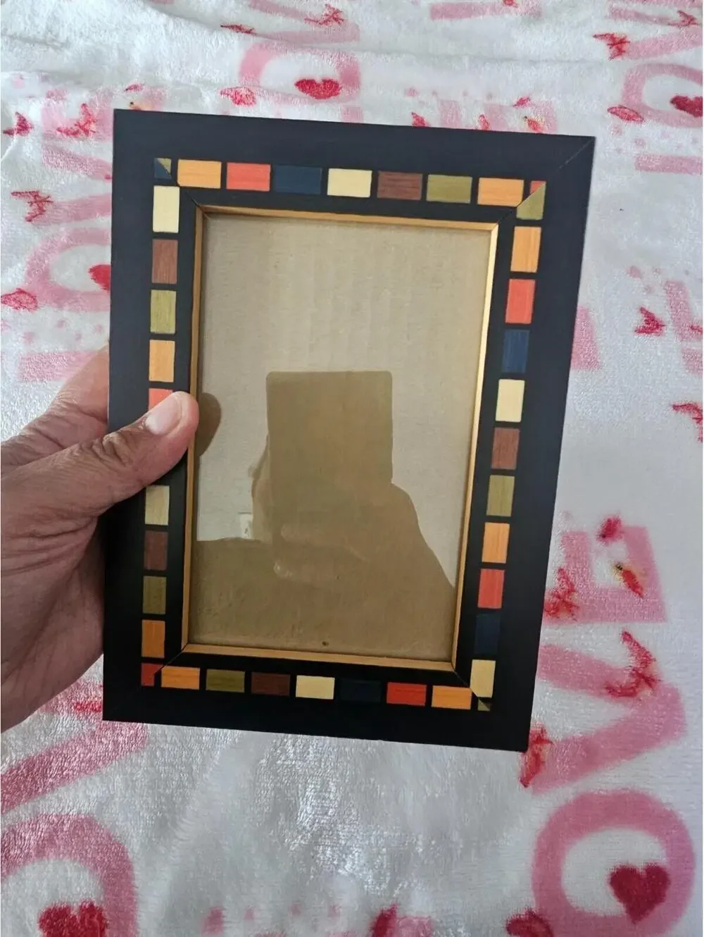 New Pier 1 Wood 4x6 Picture Frame Multicolor Free Standing Hanging 8X6 Taiwan